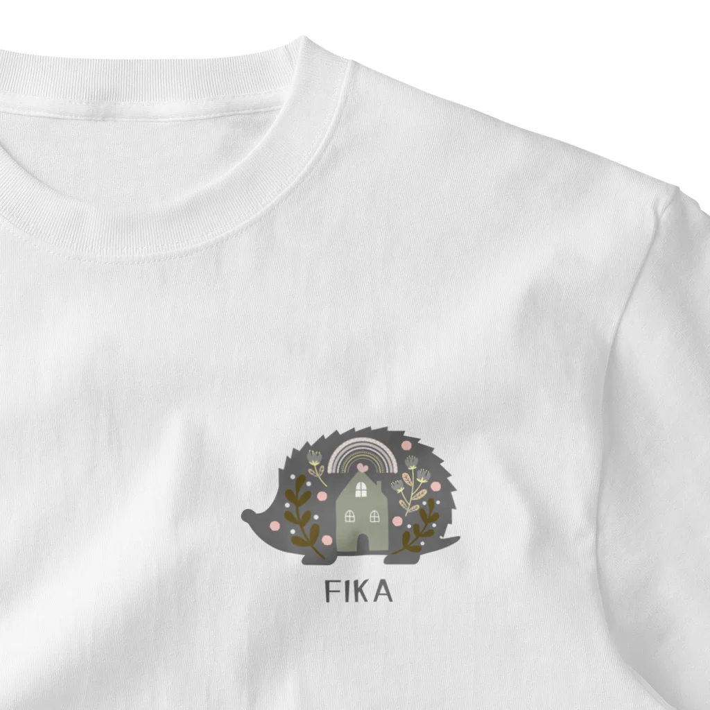 ZenCの【FIKA 北欧 ハリネズミ】2 One Point T-Shirt