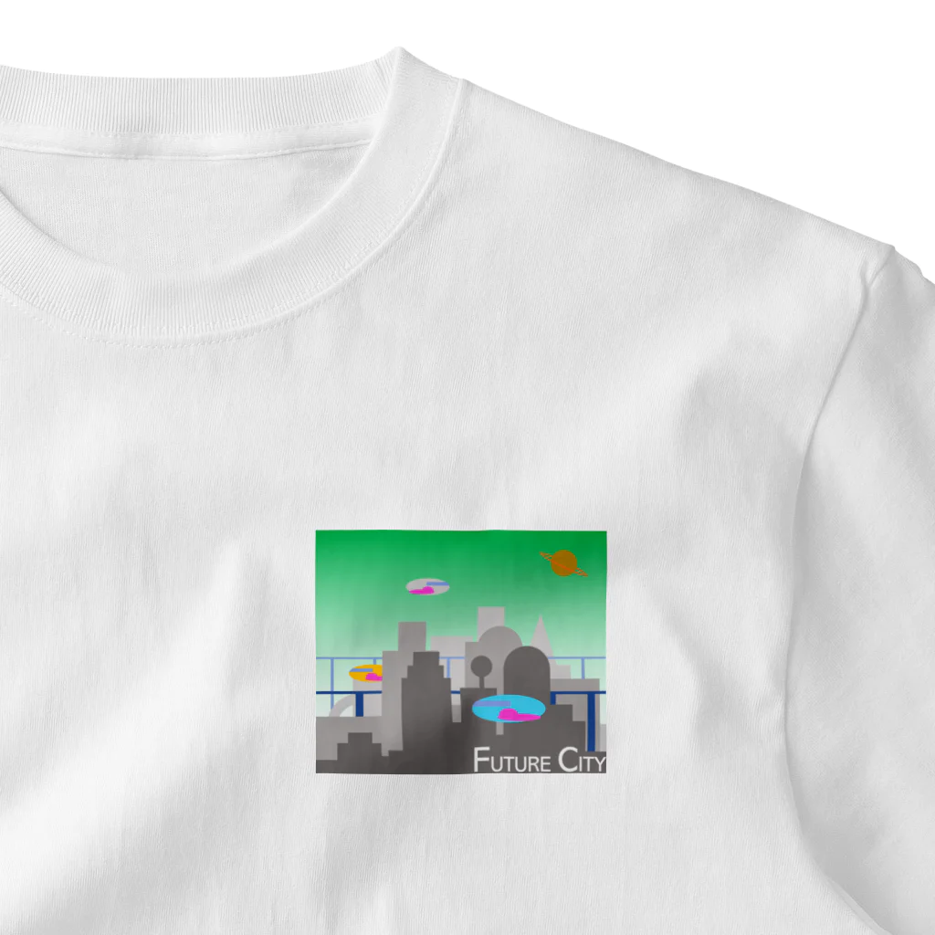 ピアンポン -phangpon-のFUTURE CITY（街並） ワンポイントTシャツ