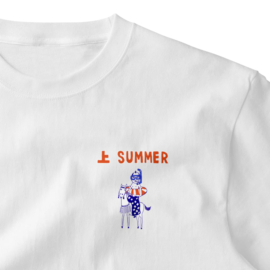 NIKORASU GOの夏デザイン「上SUMMER」＜カラーバージョン＞ ワンポイントTシャツ