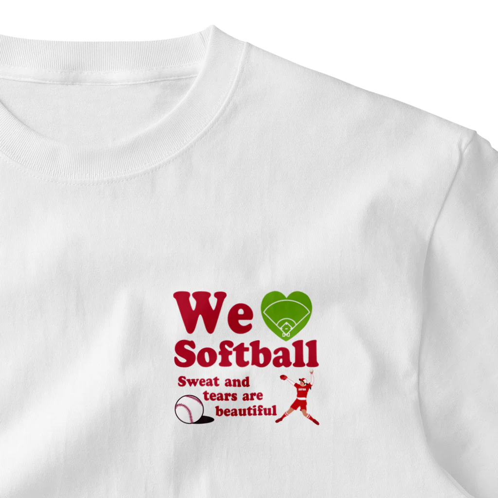キッズモード某のwe love Softball ワンポイントTシャツ