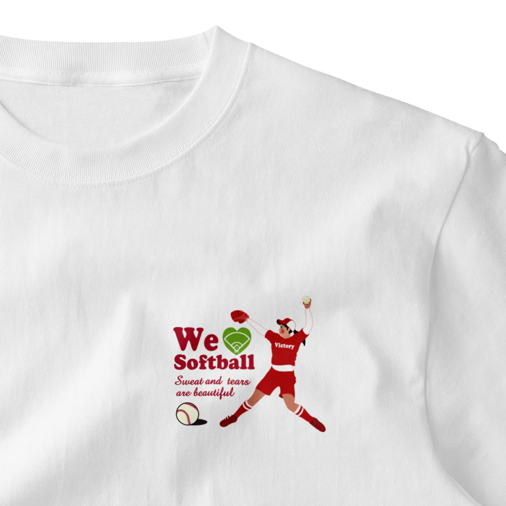 キッズモード某のwe love Softball Victory ワンポイントTシャツ