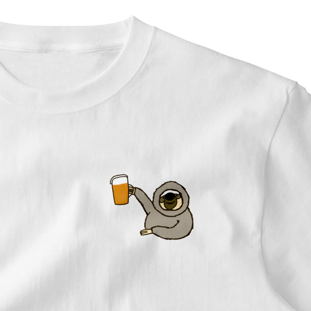 ＋Whimsyのなまけものビール One Point T-Shirt