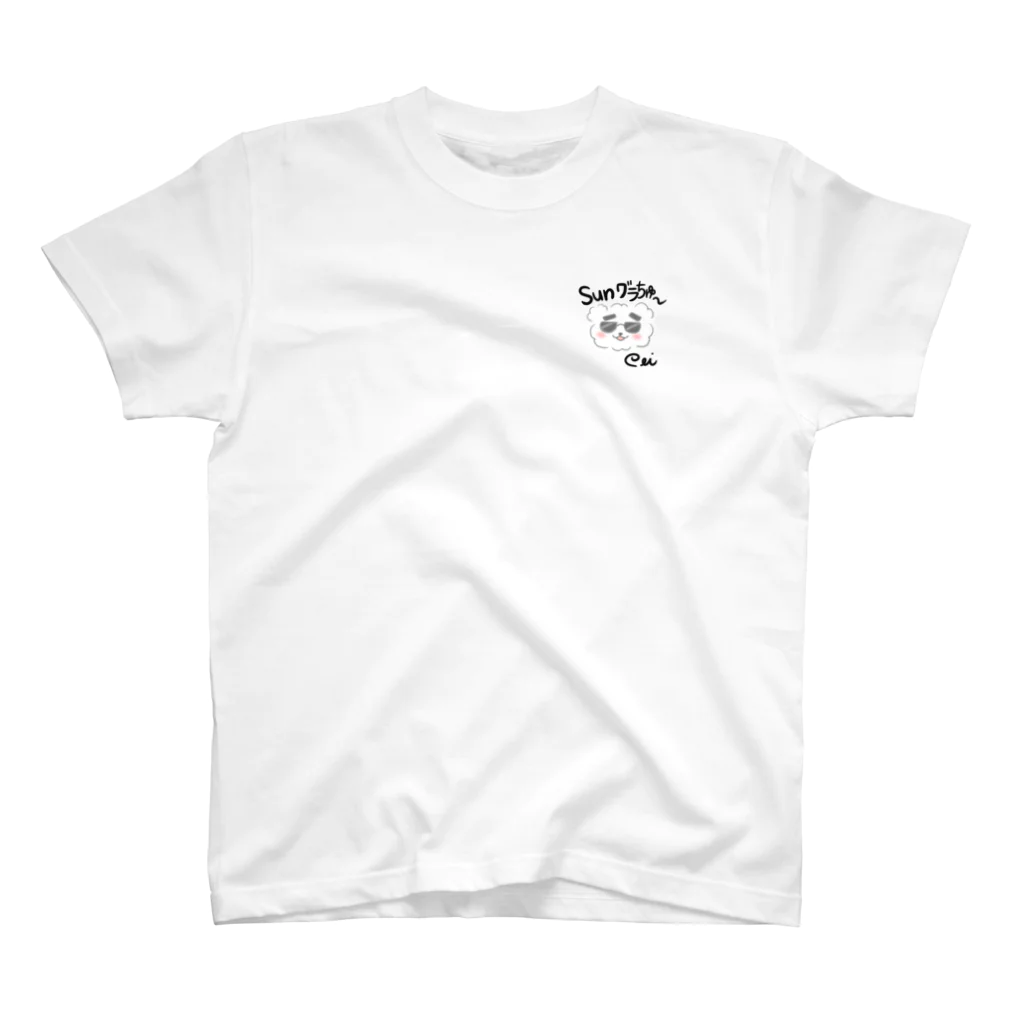 P_aquaのサングラチュー（黒文字Ver） ワンポイントTシャツ