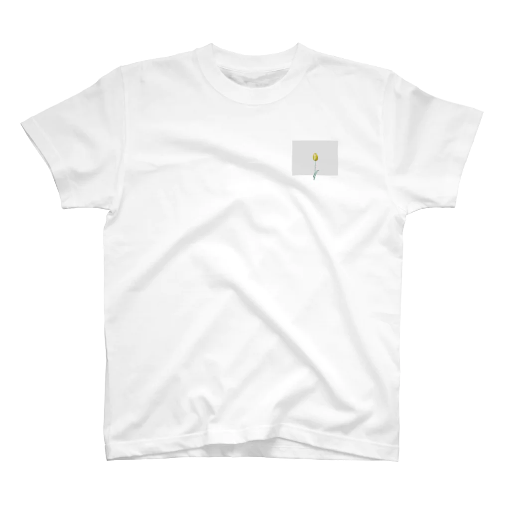 rilybiiのLemon Tulip × Greige × Logo One Point T-Shirt