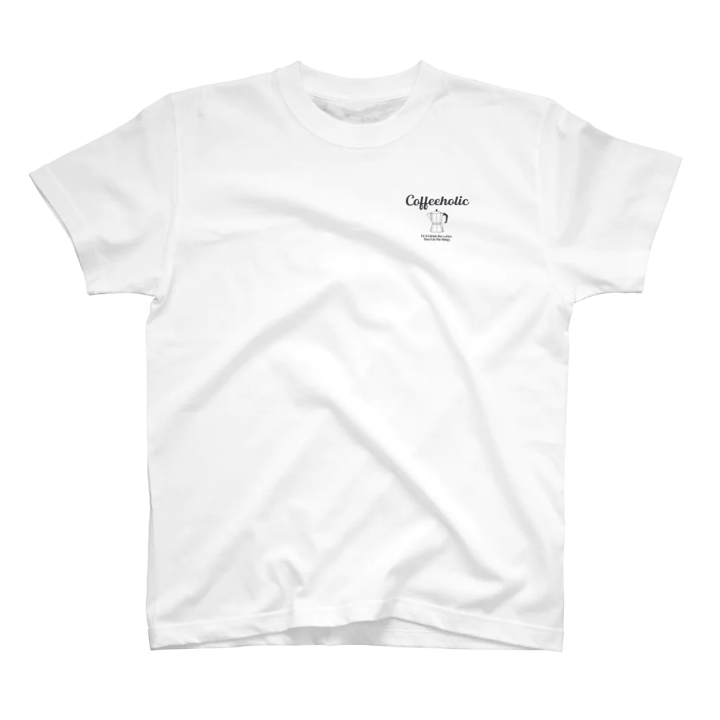 かえる商店のCOFFEEHOLIC black logo ワンポイントTシャツ