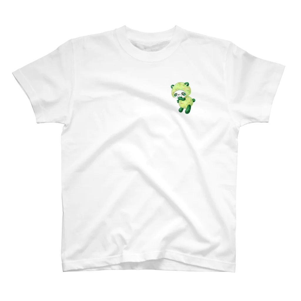 satoayaのアニマルカフェのフルーツアニマル　メロンパンダ ワンポイントTシャツ