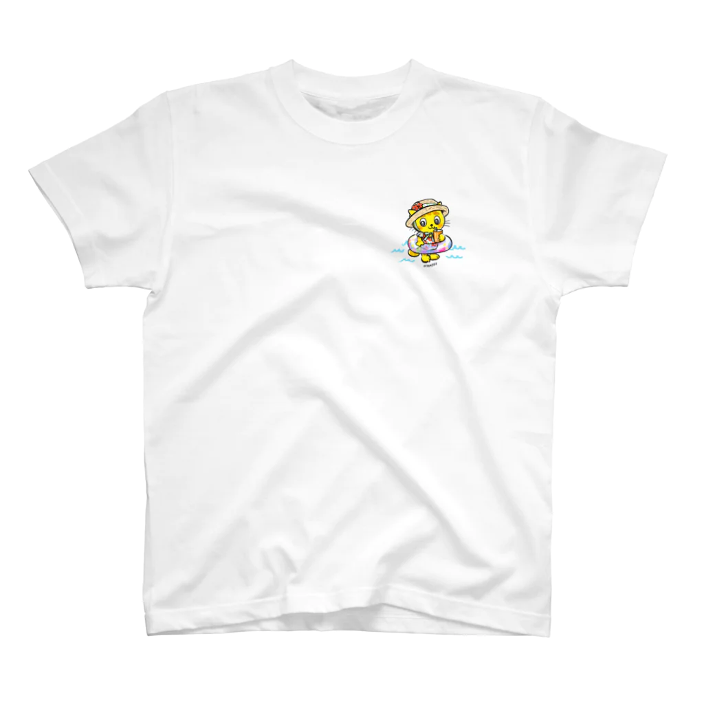 にゃんぴーの水着のにゃんぴー（浮き輪） One Point T-Shirt