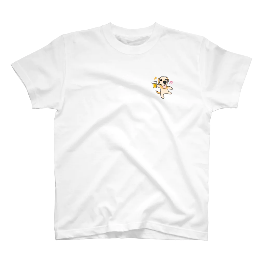 ほのぼのモカくんのビール飲んじゃった One Point T-Shirt