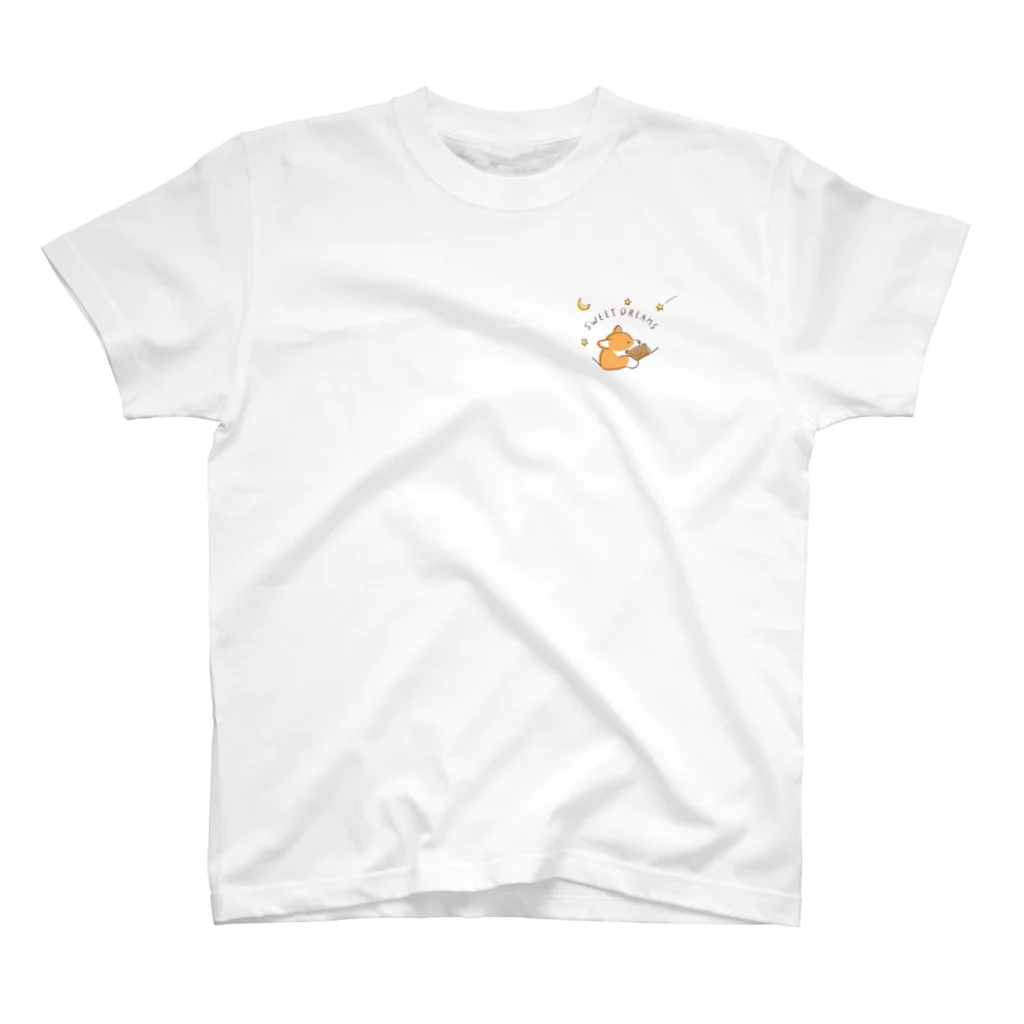 kiki25のおやすみコーギー(良い夢を　ナイトウェア) ワンポイントTシャツ