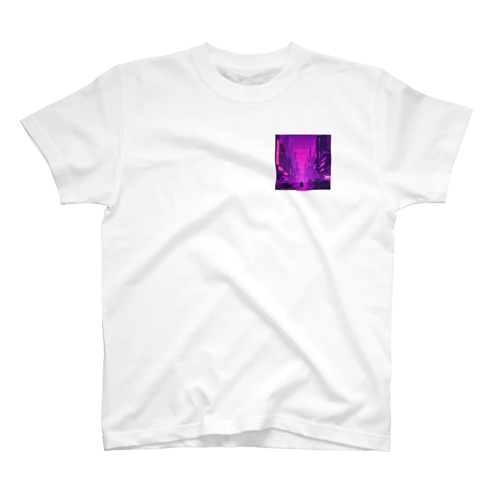 3tomo6's shopのpurple ワンポイントTシャツ