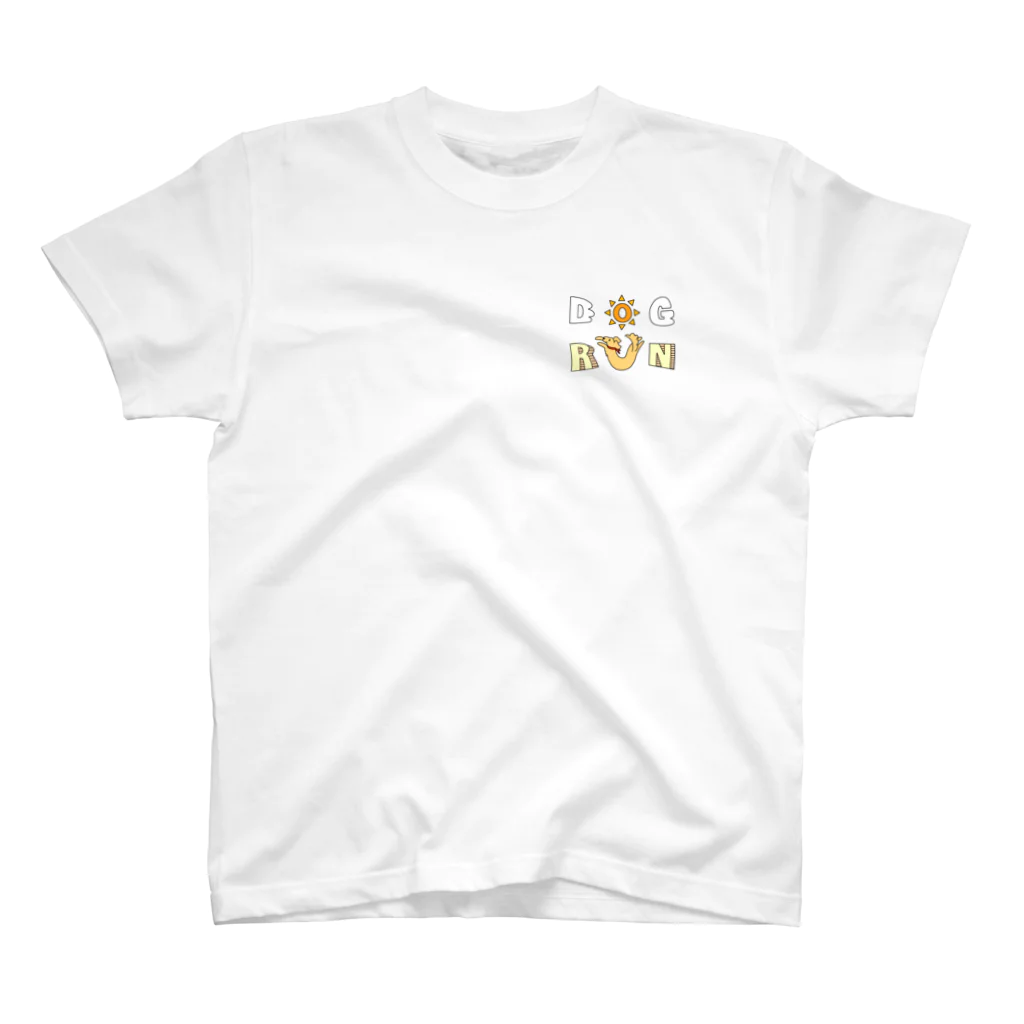 ぺんぎん24のDOG RUN(背景なし) ワンポイントTシャツ