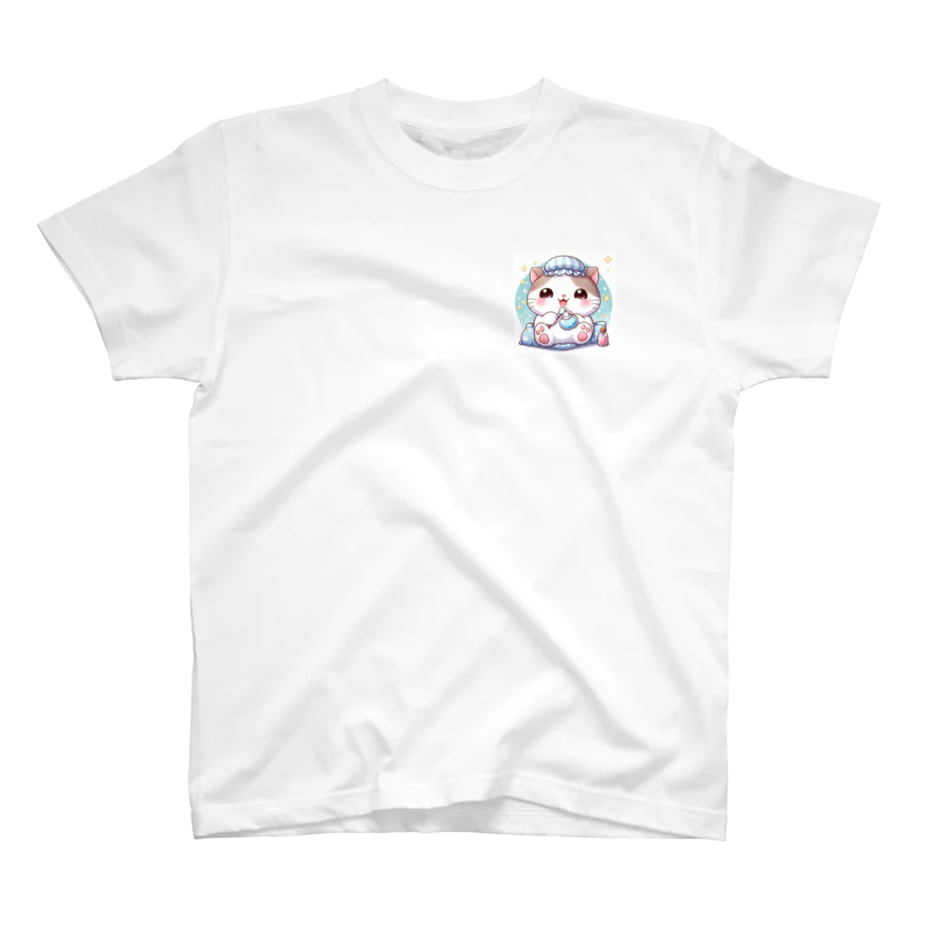 wtr3045のまるねこ33 ワンポイントTシャツ