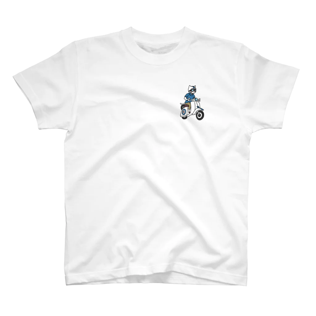 QROOVYのHOLIDAY ON A SCOOTER（文字無し） ワンポイントTシャツ