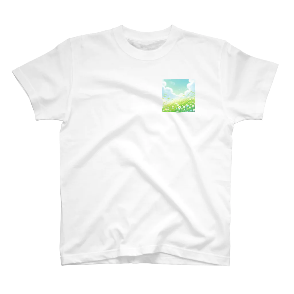 終わらない夢🌈のそよ風の吹く草原✨ ワンポイントTシャツ