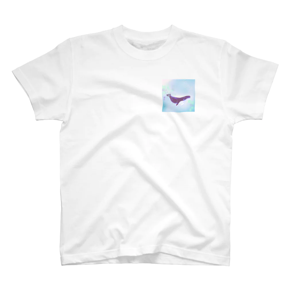 shiguchiitoのくじら One Point T-Shirt