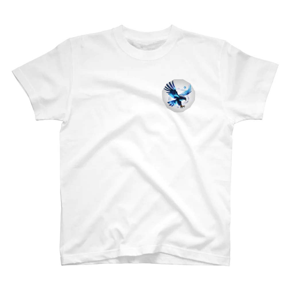 chibi_hikariのSoaring blue hawk One Point T-Shirt