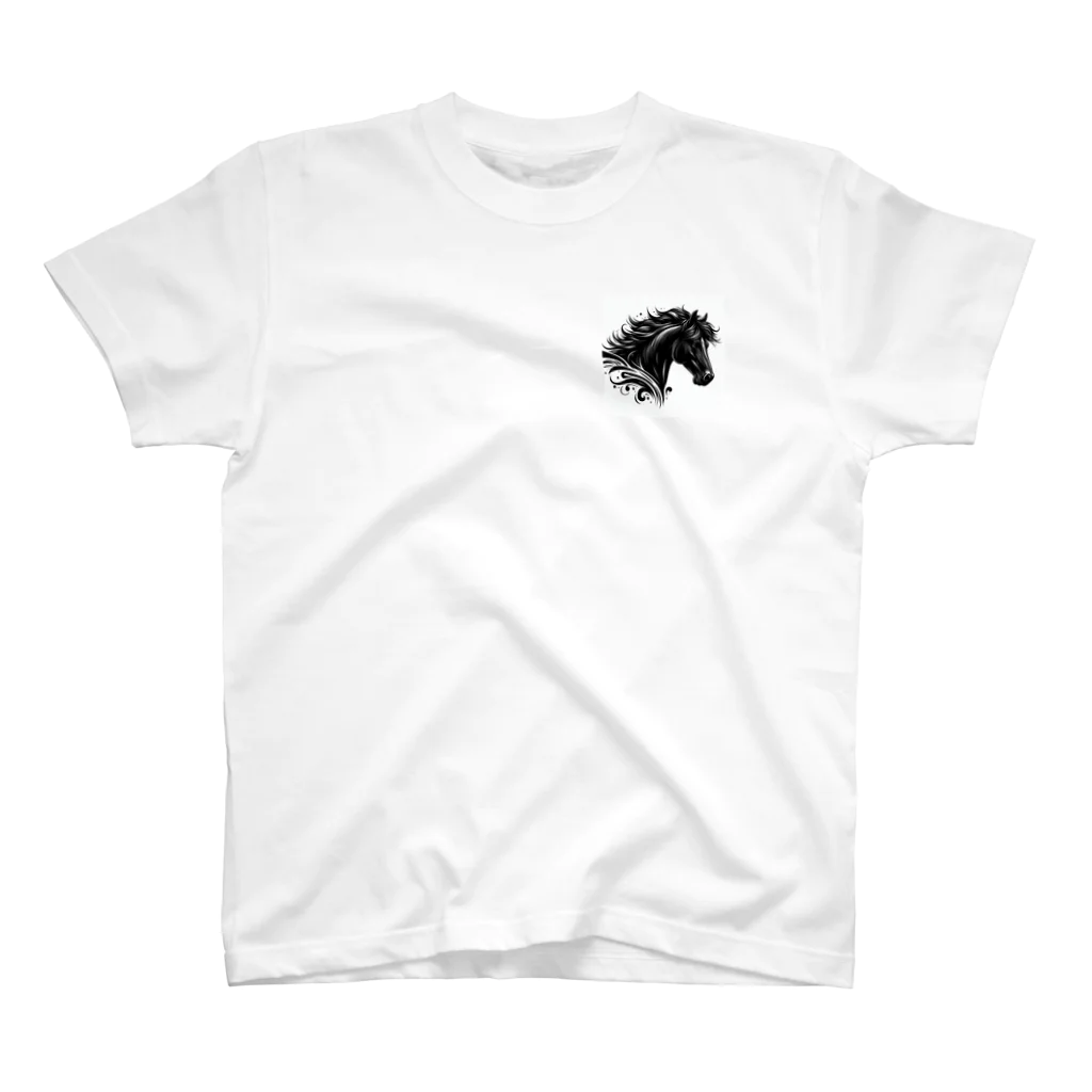 GDWEEDの黒い馬 One Point T-Shirt