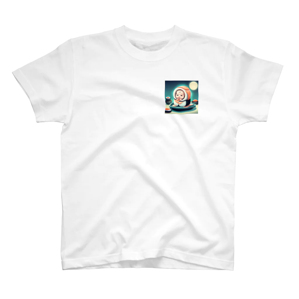 kumak0のお寿司の赤ちゃん ワンポイントTシャツ