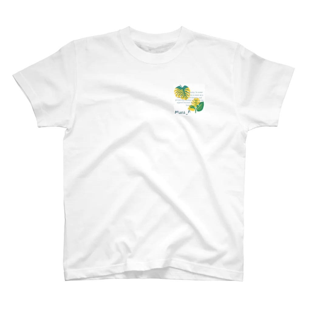 Mana Aの熱帯植物モンステラ One Point T-Shirt