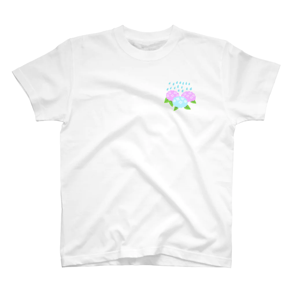 nya-mew（ニャーミュー）のあじさい001_ニャロシャンプー One Point T-Shirt