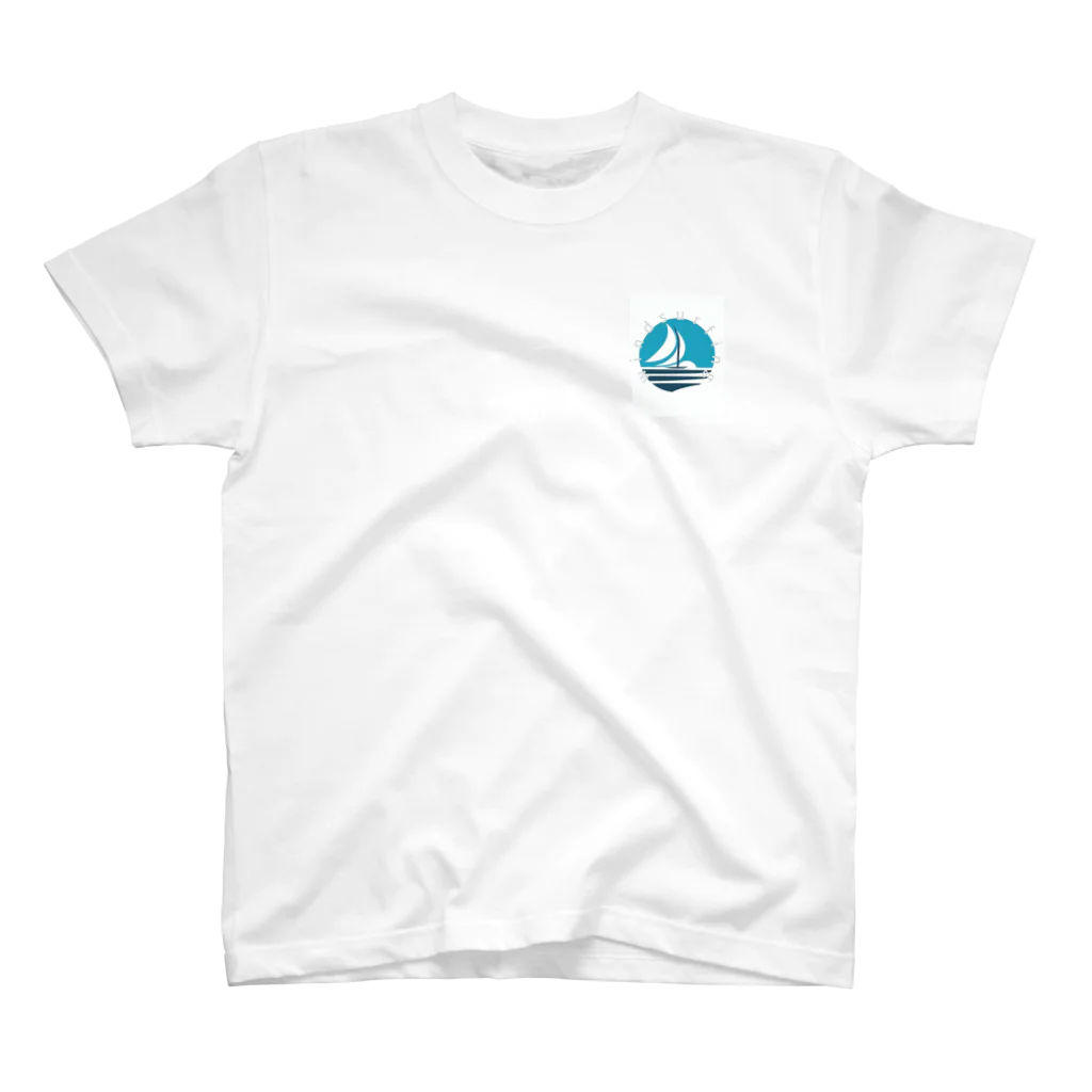 Mt_Pear_Designのwindsurfing bluecolor One Point T-Shirt