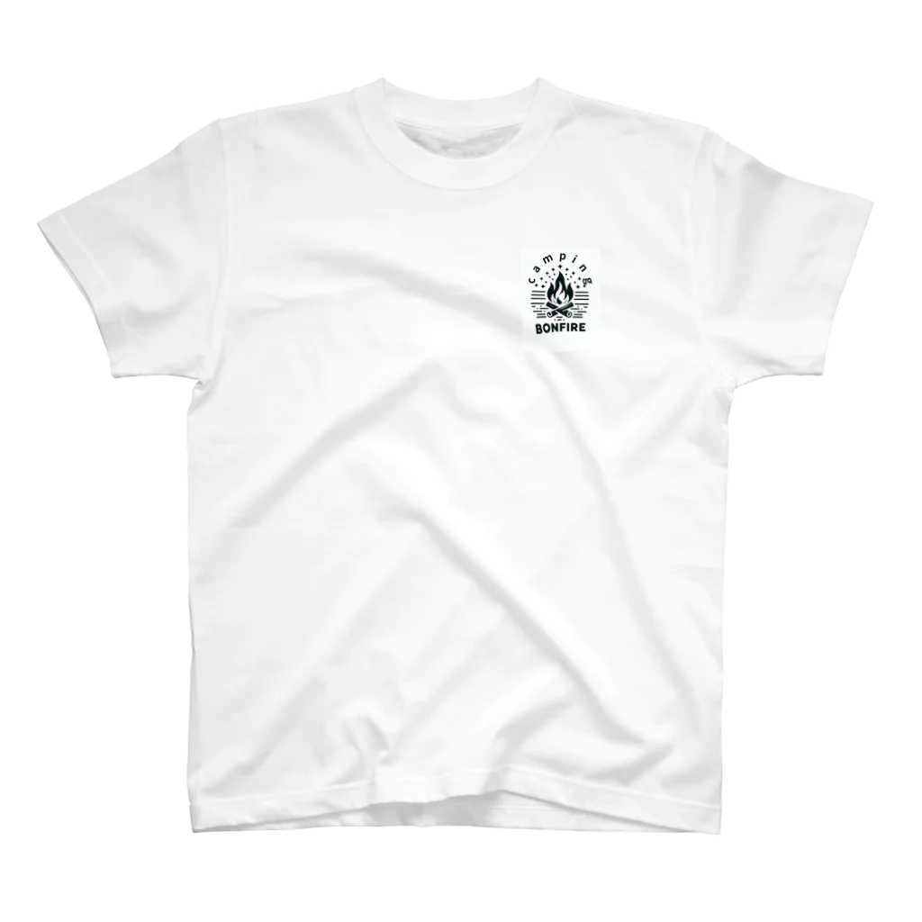 Mt_Pear_Designのcamping bonfire One Point T-Shirt