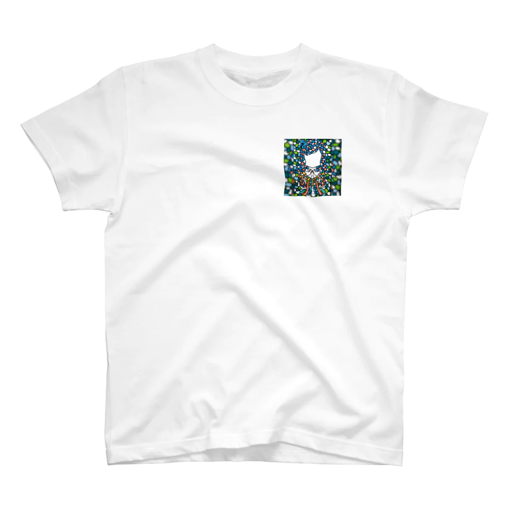 花色蓮人のステンドグラス風の女の子194 One Point T-Shirt