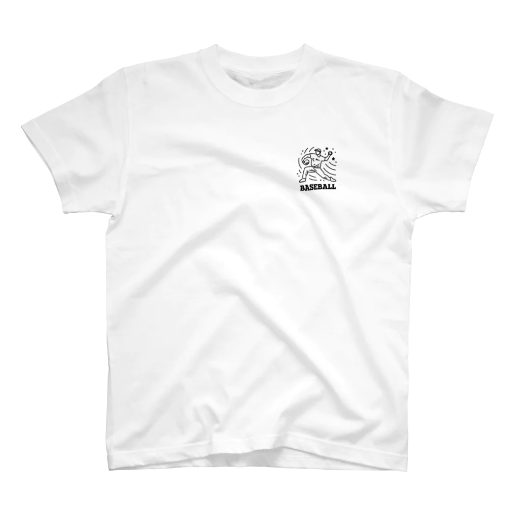 nndesignのBASEBALL LEFT PITCHER One Point T-Shirt