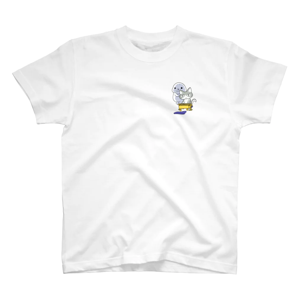 えーしょん【アザラシ・将棋】のひふみんあい的なアザラシと猫（将棋） One Point T-Shirt