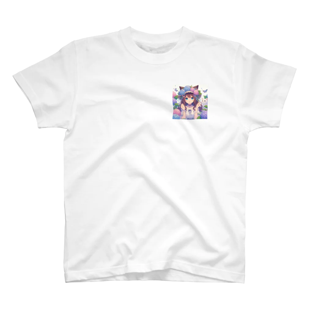 yos-1292583のねこニコばん ワンポイントTシャツ