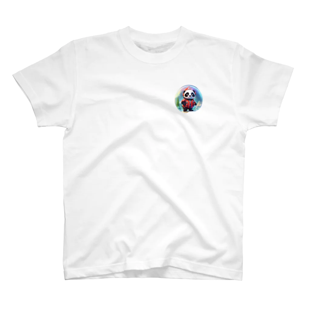 〜たけしゃんのお店〜のパンダの消防士（シャボン玉ver）② One Point T-Shirt