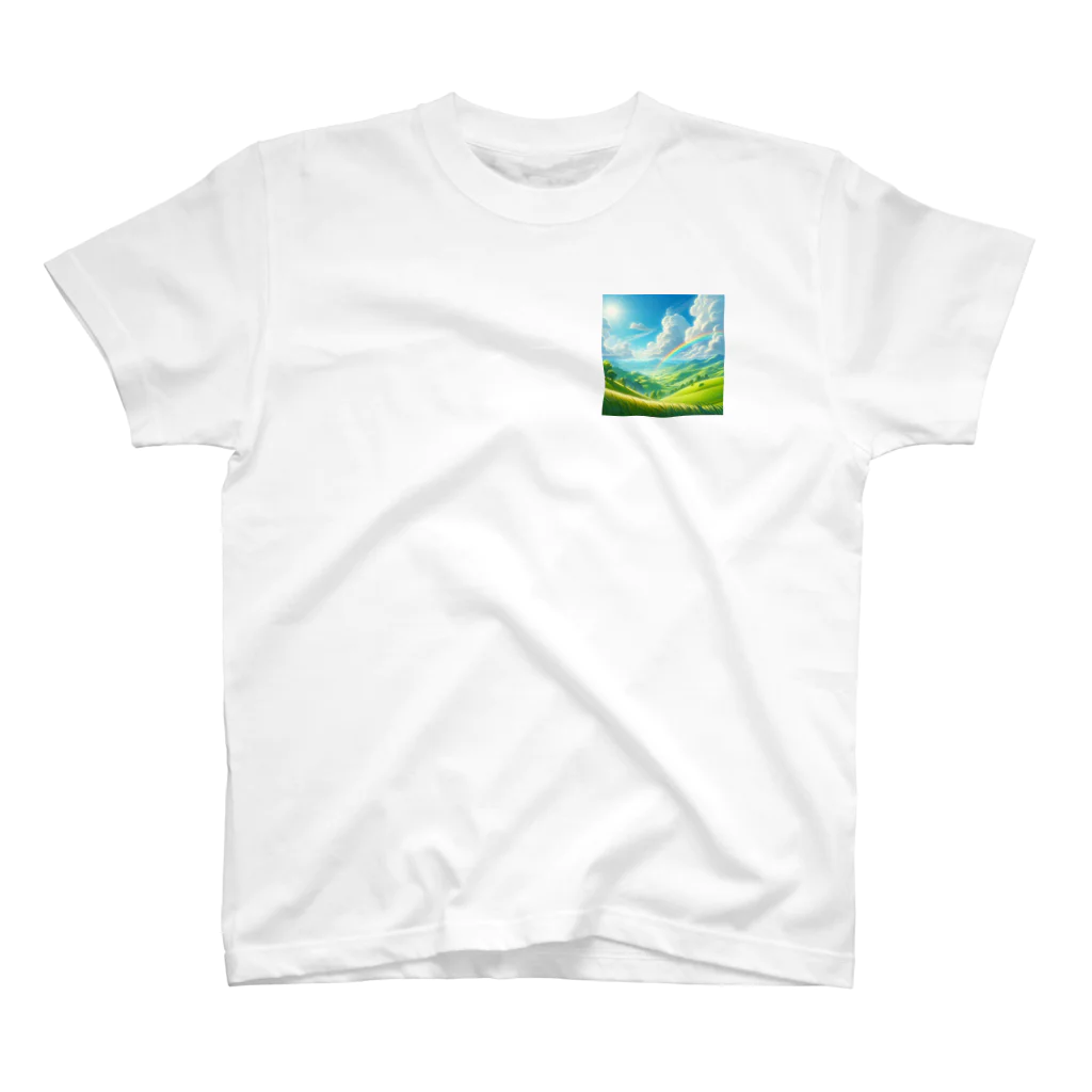 Rパンダ屋の「美しい緑の風景」グッズ One Point T-Shirt