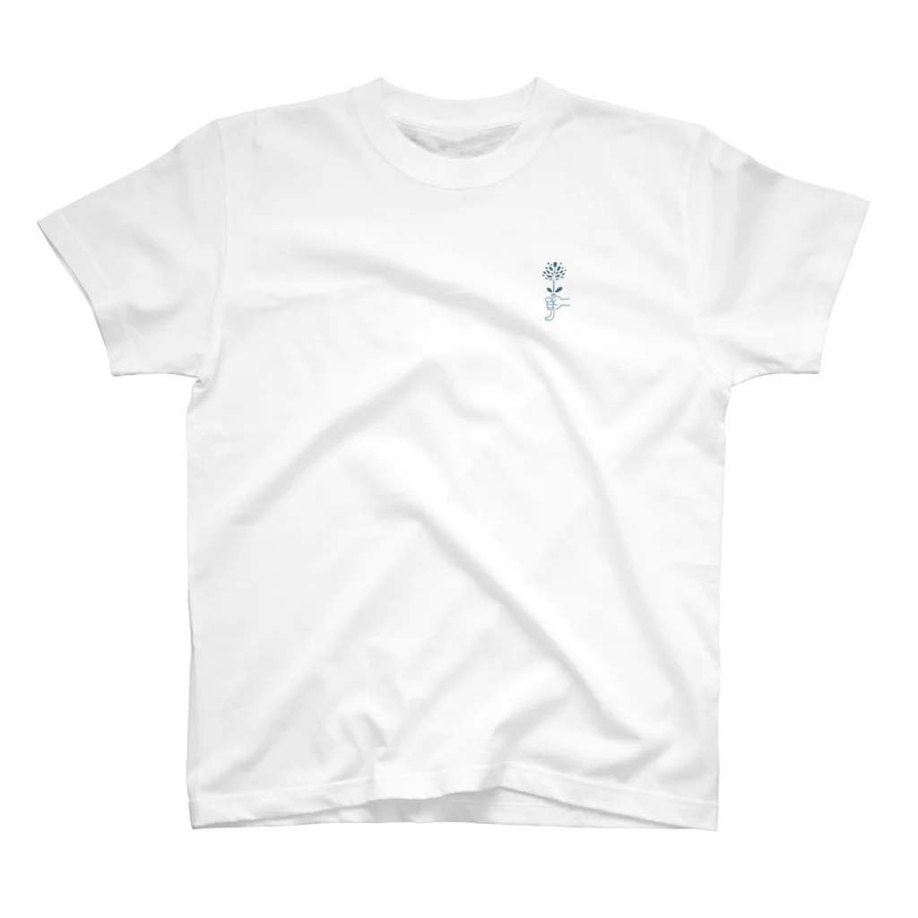 青木たつやの「あおき展」のTシャツ(花傘) ワンポイントTシャツ