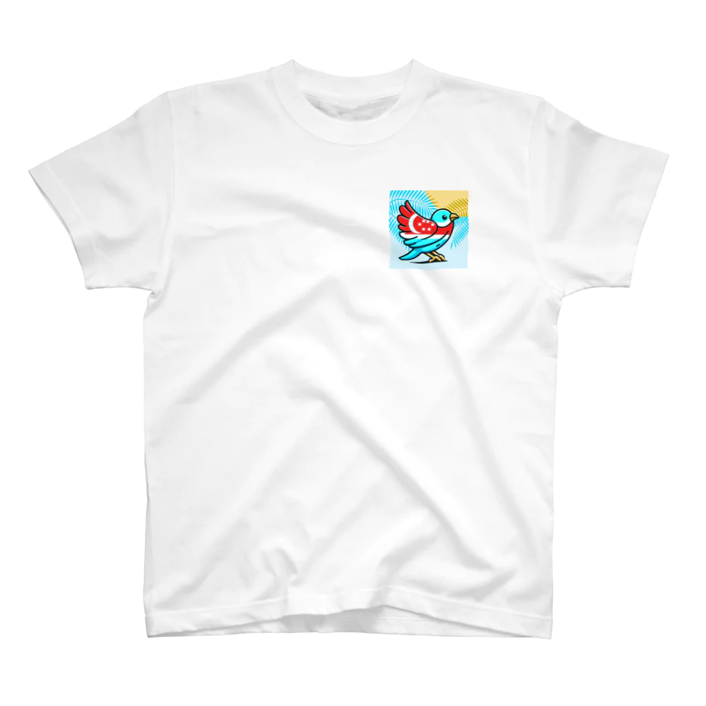 bugisショップの煌めくトロピカルバード🐦️ One Point T-Shirt