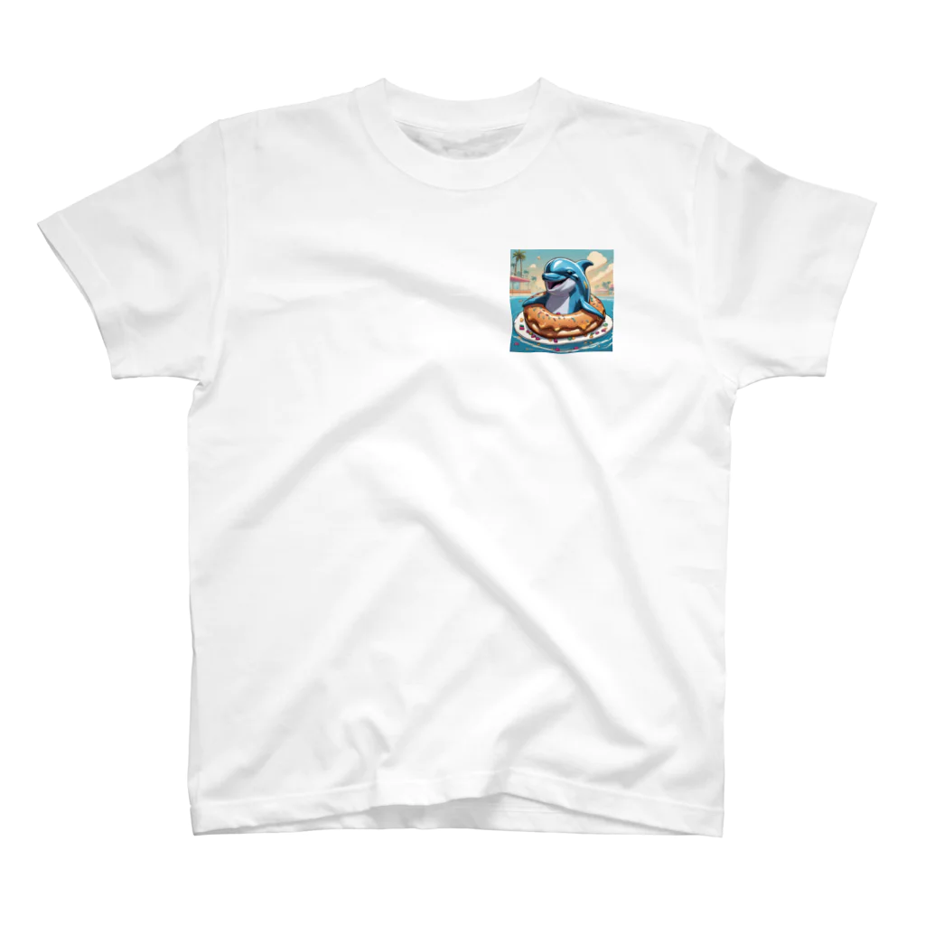 HIROYAN5935のドーナッツ好きのイルカのクーちゃん One Point T-Shirt