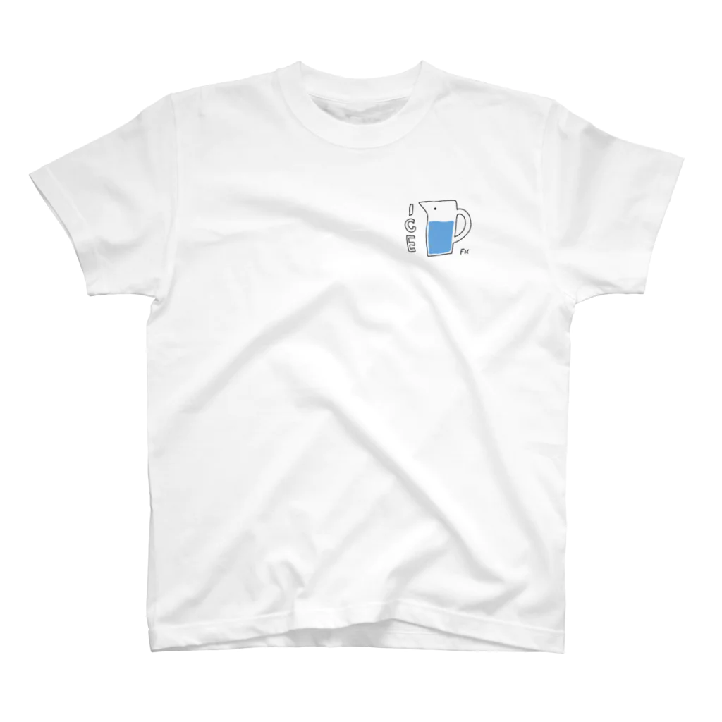 TOMORUFUのBLUE ICE GLASS One Point T-Shirt