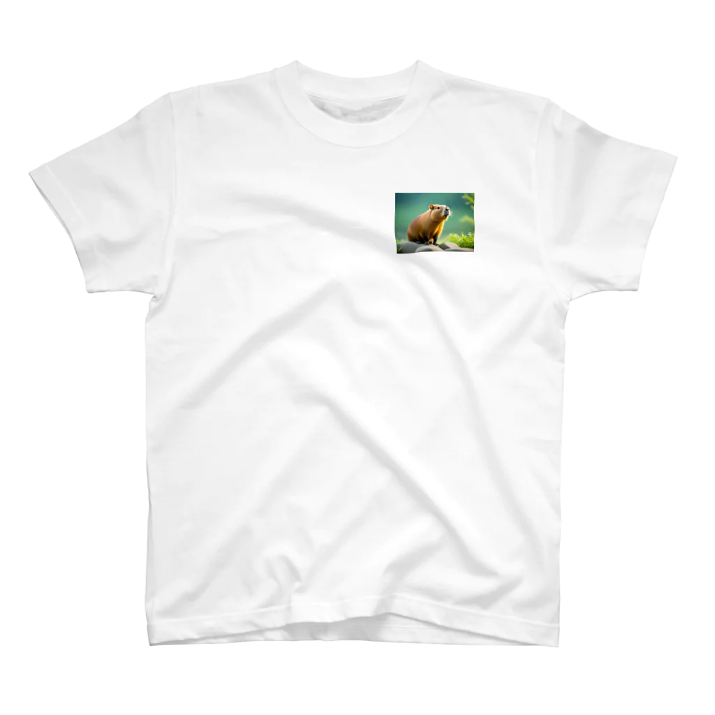 ジャパネットケフィアの可愛いカピバラ One Point T-Shirt