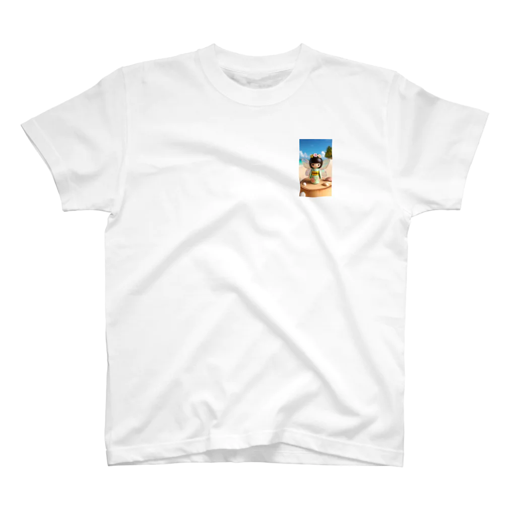 ぷぷオレンジの海の妖精こけしちゃん One Point T-Shirt