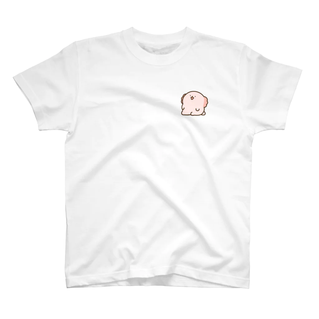 かやぬゆみの放心ウーパールーパー ワンポイントTシャツ