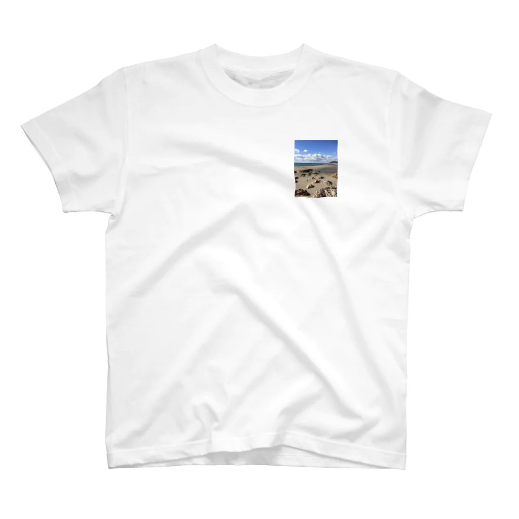 G-EICHIS_Groupの夏の海岸 ワンポイントTシャツ