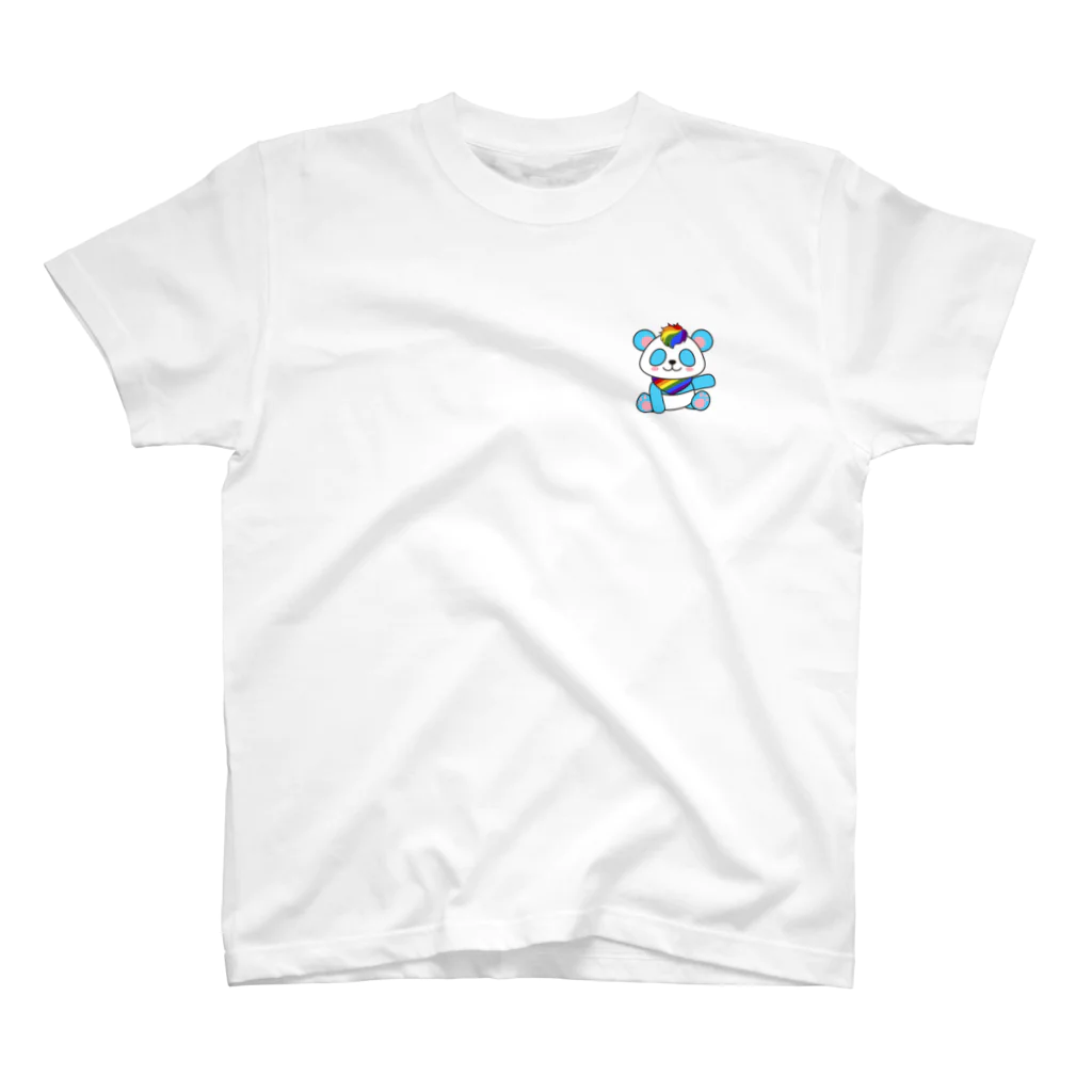 🏳️‍⚧️ 7oofのにじいろパンダ One Point T-Shirt