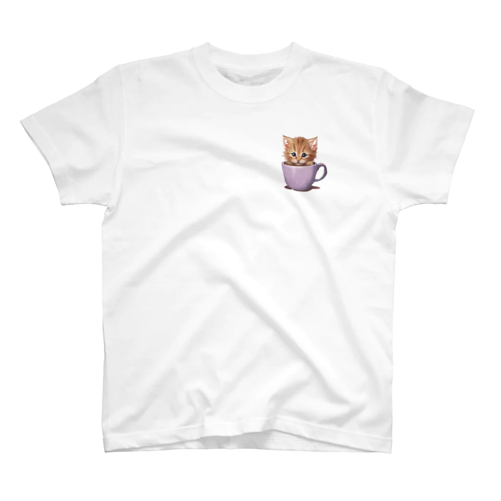 G-EICHISのマグカップ子猫2 ワンポイントTシャツ