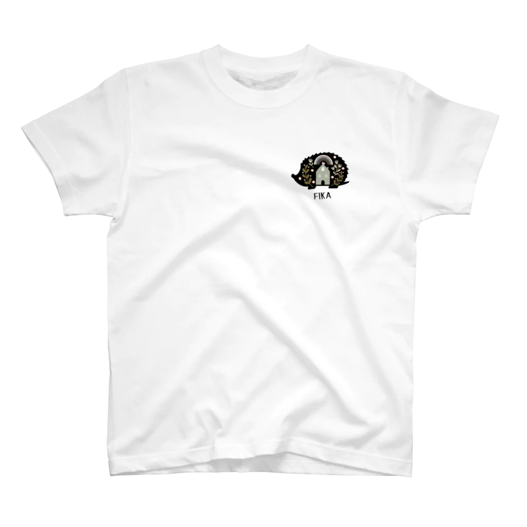 ZenCの【FIKA 北欧 ハリネズミ】 One Point T-Shirt
