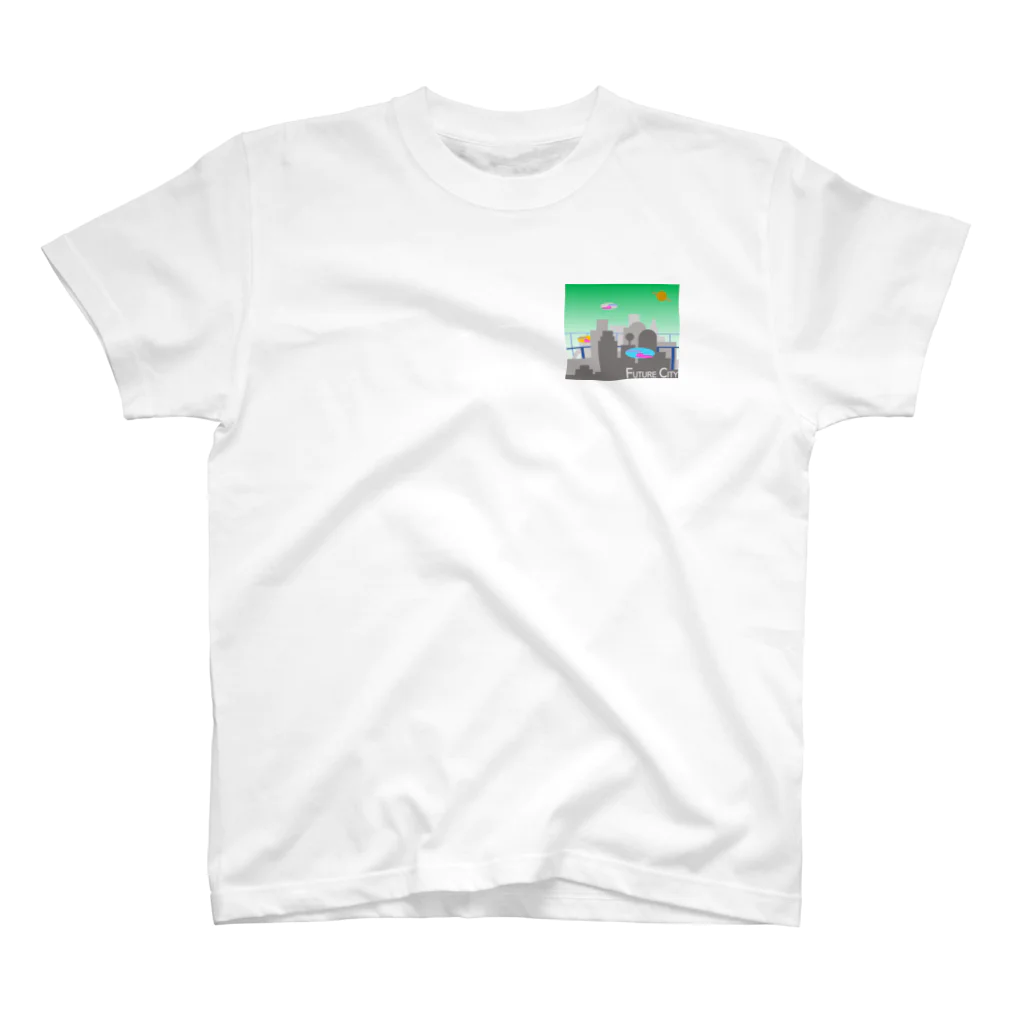 ピアンポン -phangpon-のFUTURE CITY（街並） ワンポイントTシャツ