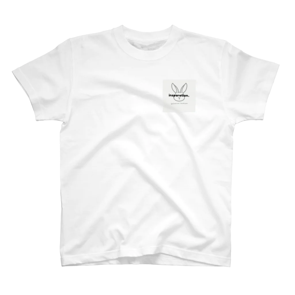 insparation｡   --- ｲﾝｽﾋﾟﾚｰｼｮﾝ｡の ｢うさたろうくん」White ワンポイントTシャツ