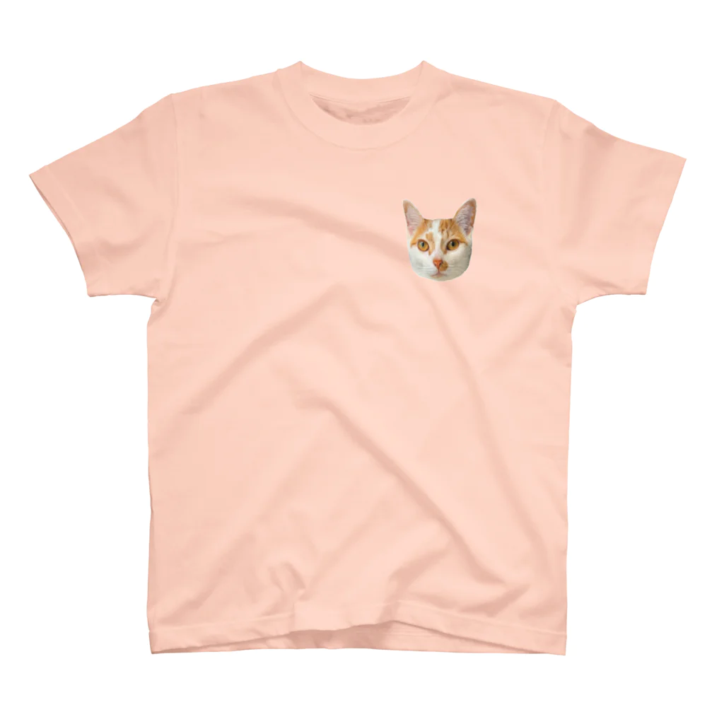 ねこほうチャンネル公式グッズのトロしゃんお顔 ワンポイントTシャツ