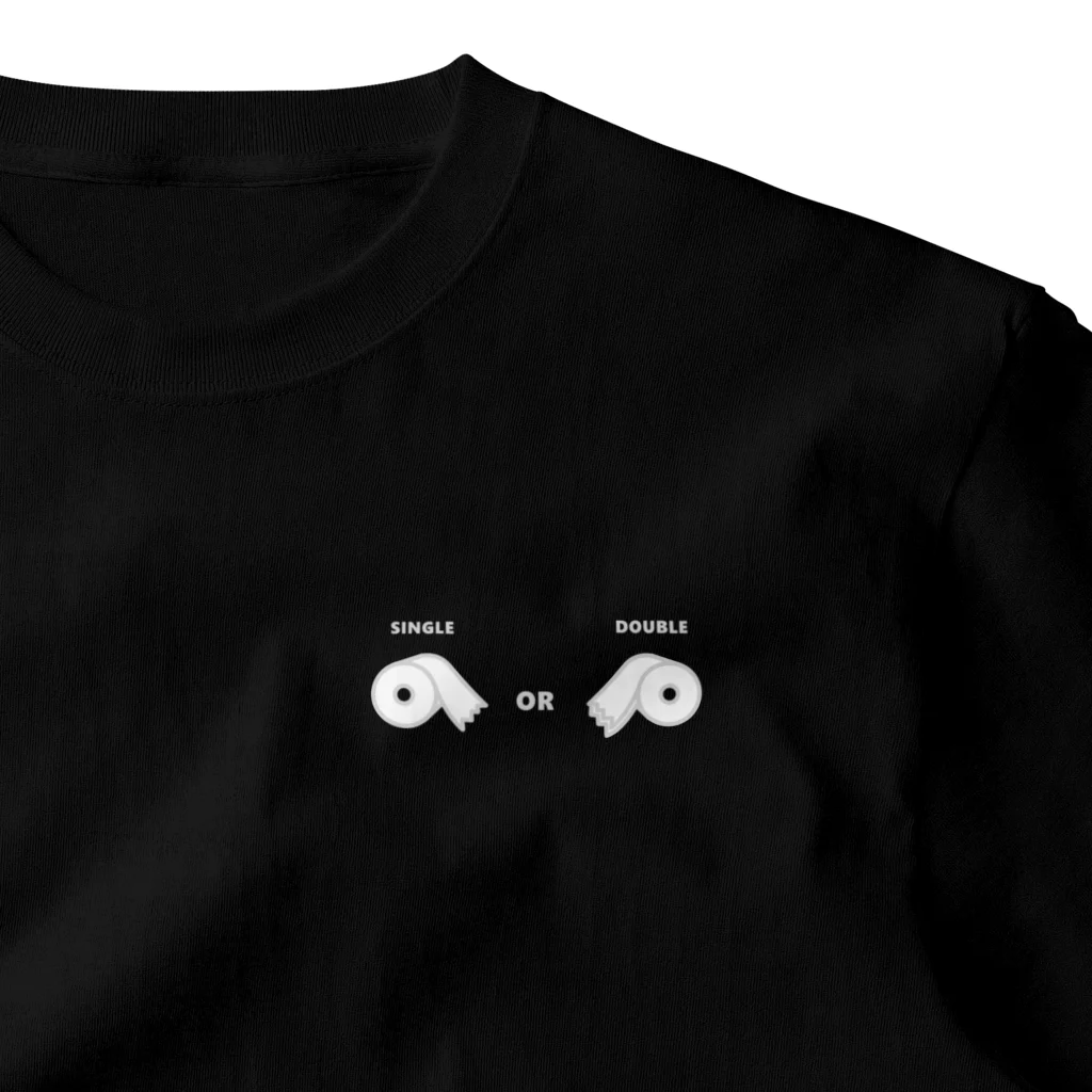 cosmicatiromのトイレットペーパー グレー ワンポイントTシャツ