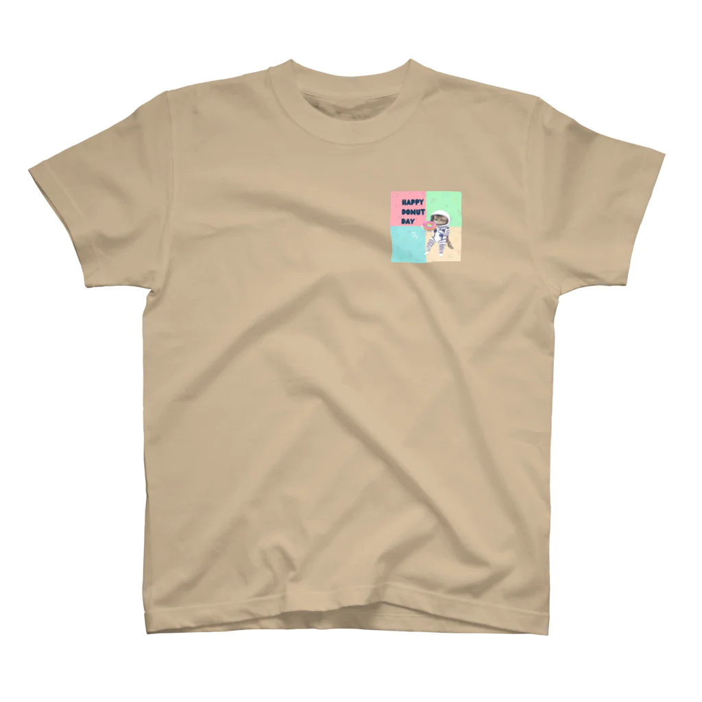 ドーナツ大好きにゃんこのHAPPY DONUT DAY One Point T-Shirt