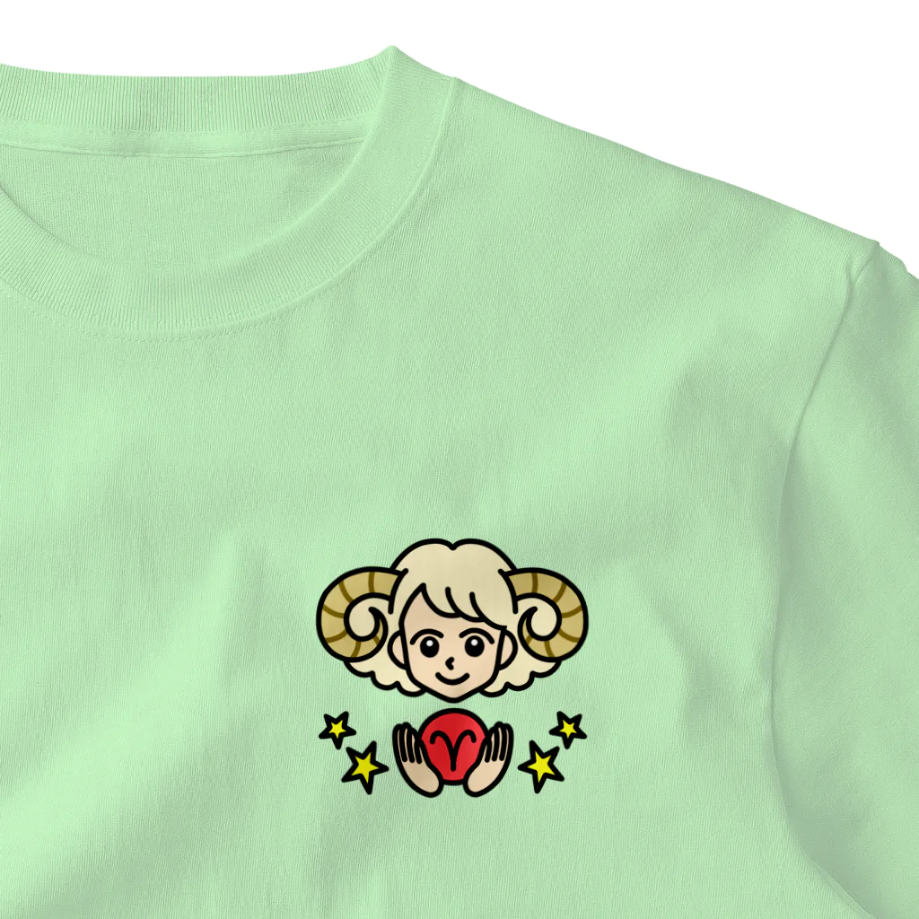 Yukarinaの星座ショップのおひつじ座♈ ワンポイントTシャツ