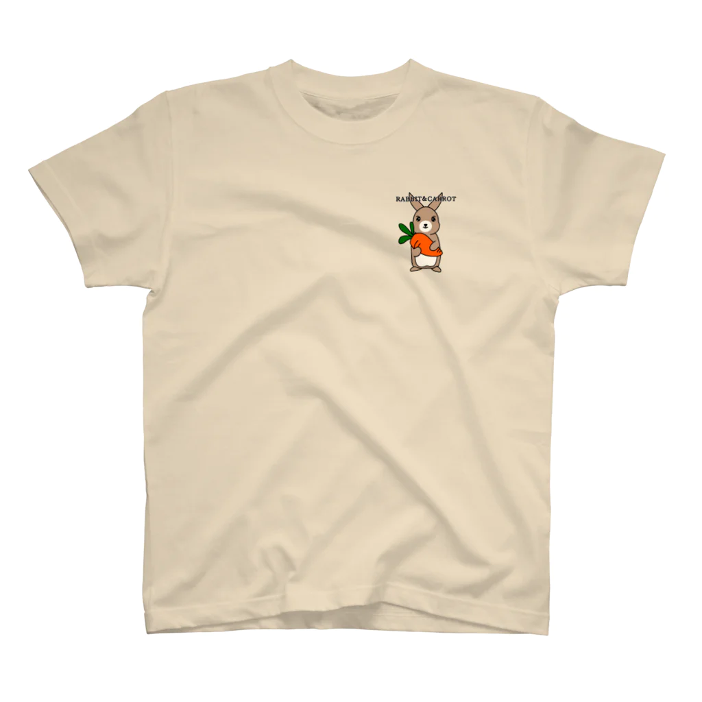 kazeou（風王）のRABBIT＆CAROTTE(STAND UP) One Point T-Shirt